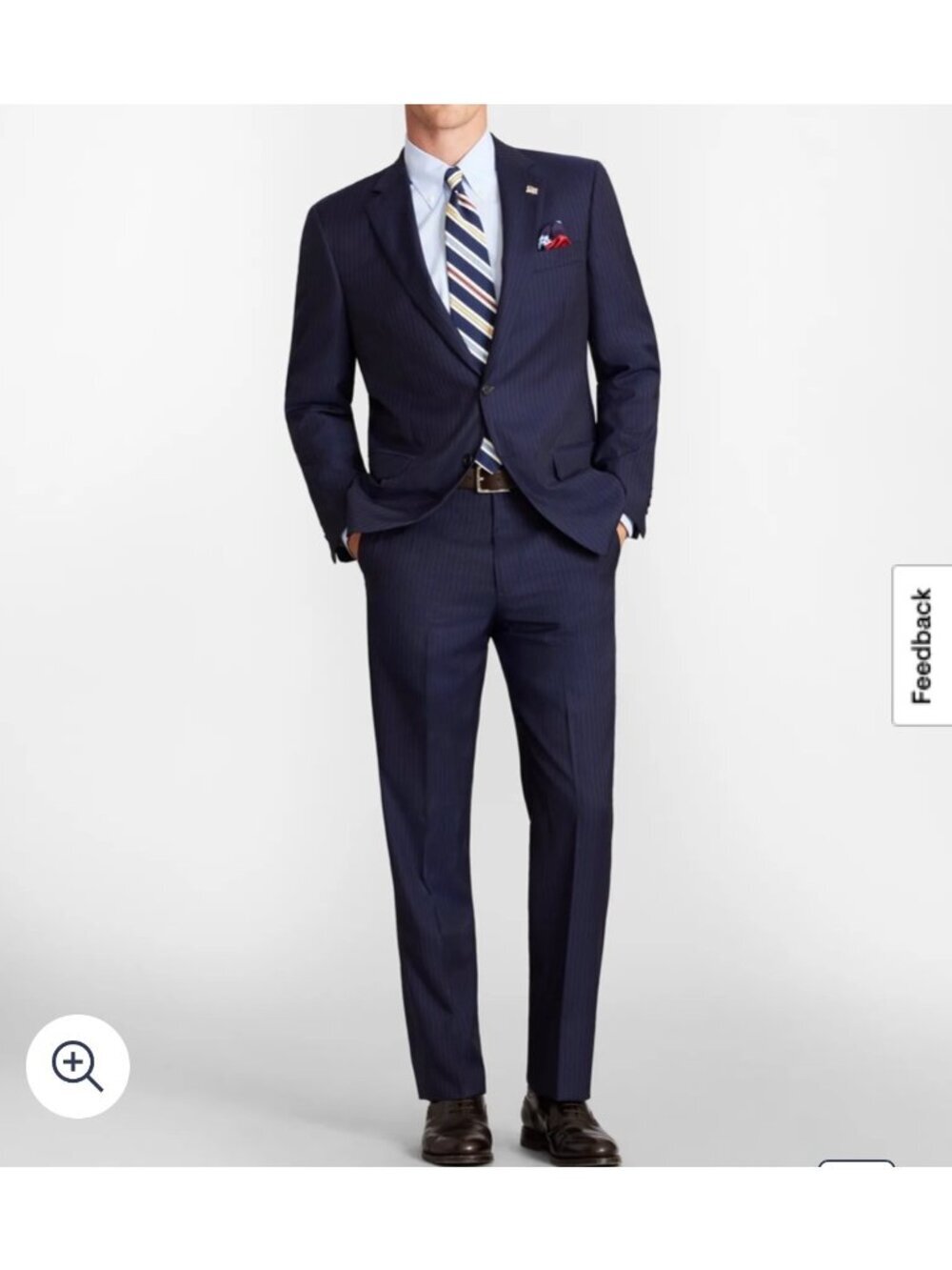 Brooks Brothers 1818 Madison Navy Suit 39R / 38x32 Estrato Tollegna Wool USA
